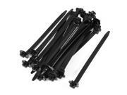 172mm x 8.6mm Black Nylon Dome Push Mount Wire Cable Zip Ties 20 Pcs