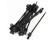20 Pcs 142mm x 6.4mm Black Nylon Auto Car Push Mount Wire Cable Tie