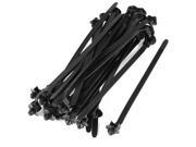 30 Pcs Adjustable Black Nylon Toothed Auto Push Mount Cable Zip Tie 167mm Long