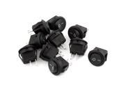 10 Pieces 2 Pins ON OFF Round Plastic Rocker Switch 125VAC 6A 250VAC 3A