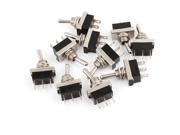 Racing Car DC 12V 25A ON OFF 3 Pins Toggle Switch Black Silver Tone 10PCS