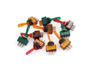 DC 12V Vehicle Car Tri Colors On Off 2 Position 3 Pins Toggle Switch 10PCS