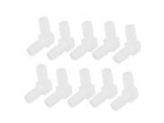 Clear White Plastic L Shape Hose Joiner 10 Pcs for 5 16 Dia Tubing