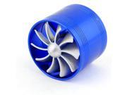 F1 Z Single Turbine Turbo Charger Air Intake Gas Fuel Saver Fan Blue for Car