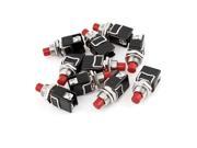 Auto Car Red Round Cap Momentary Press Push Button Switch DC 12V 10 Pcs
