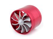 Car Truck Turbo Single Air Intake Fuel Saver Fan Turbine Supercharger Kit Red