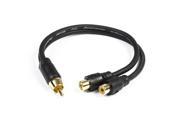 10 Length Male to 2 Female Y Shape RCA Speaker Splitter Adapter Cable Cord
