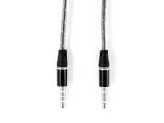 4Ft Long 3.5mm Male to 3.5mm Male Plug Audio Round Extension Cable Black Clear