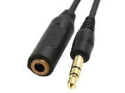 1.2M Long Cable 3.5mm Male Jack to Female Audio Adapter Black