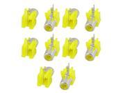 10 Pcs AV Female Jack RCA Socket Connector Yellow Silver Tone