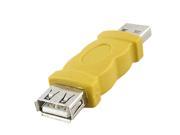 USB 2.0 Male to Female Connector Adapter Yellow for Cable