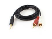 3.5mm Stereo Jack Male to Dual RCA Phono Plug Audio Cable Lead Black 1.25M