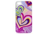 Unique Bargains IMD Colorfull Heart Printed Hard Plastic Guard Cover for iPhone 4 4G 4S