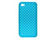 Perforated Clear Blue Soft Plastic Case for iPhone 4 4G