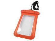 Orange Water Resistant Bag Cover Neck Strap for iPhone 4 3G 3GS