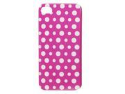 IMD Dots Print White Fuchsia Plastic Back Protector for iPhone 4 4G 4S