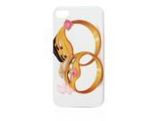 IMD Pair Finger Rings Decor White Plastic Back Case for iPhone 4 4G 4S