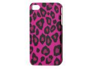 Unique Bargains Black Magenta Leopard Pattern IMD Back Case Guard for iPhone 4 4G 4S 4GS