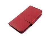 Faux Leather Coated Red Magnetic Closure Case Cover for iPhone 4 4S