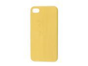 Wood Grain Style Yellow IMD Plastic Back Cover for iPhone 4 4GS