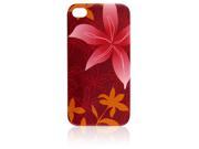 IMD Flower Print Plastic Shield Cover for iPhone 4 4G