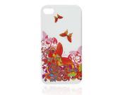 Unique Bargains Nonslip Sides White Plastic IMD Butterfly Accent Back Shell for iPhone 4 4G 4S
