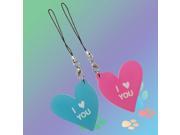 Sweet I LOVE YOU Heart Pendant Mobile Cell Phone Strap