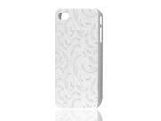 Gray Leaf Silver Tone Nonslip Hard Back Case for iPhone 4 4G