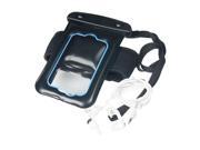 Black Blue Water Resistant 4 Headphone Pouch w Earphone for iphone 4 4G 4S