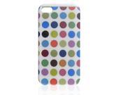 Dots Print IMD Back Case Protector Wht for iPhone 4 4G