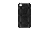 Carved Line Design Hard Plastic Case Black for iPhone 4