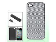 Black White Wave Effect Back Shell Case for iPhone 4 4G