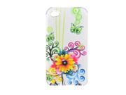 Colorful Flower Pattern Plastic Back Case for iPhone 4
