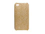Antislip Faux Leather Coated Plastic Cover for iPhone 4 4G