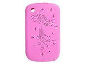 Deep Pink Silicone Case Star Skin for BlackBerry 8520