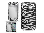 Black Zebra Style Plastic Protector Cover for iPhone 4