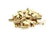 50 Pieces M4 Female Threaded PCB Brass Standoff Spacer 40mm High Gold Tone M4x15