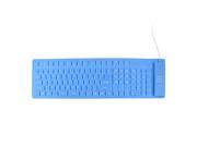 Blue 109 Keys Roll up Silicone USB 2.0 Flexible Keyboard for PC Laptop