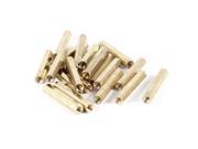 20 Pieces M4 Female Threaded PCB Brass Standoff Spacer 35mm High Gold Tone M4x35