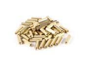 50 Pieces M4 Female Threaded PCB Brass Standoff Spacer 20mm High Gold Tone M4x20