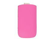 Magenta Faux Leather Pull Up Pouch Cover Case for iPhone 4 4G