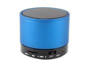 Unique Bargains Metal Wireless bluetooth 3.0 TF Slot FM MP3 Handfree Mic Mini Speaker Bass Blue