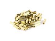 50 Pieces M4 Female Threaded PCB Brass Standoff Spacer 18mm High Gold Tone M4x18