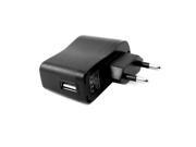 EU Plug AC 110 240V 500mA to USB 2.0 Charger Adapter Adaptor Black