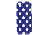 Unique Bargains White Polka Dots Pattern Blue Hard Back Case Cover for iPhone 5 5G