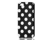White Polka Dots Black Soft Plastic Case Cover for Apple iPhone 5 5G