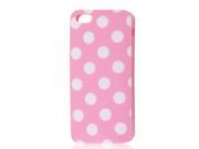 White Polka Dots Pink Soft Plastic Case Cover for Apple iPhone 5 5G