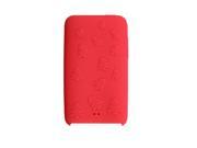 Red Silicon Case Cover for iPod Touch II with Xmas Tree