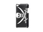 White IMD Skull Black Back Case Cover for iPod Touch 4G