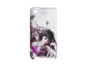 Flowers Girl Prints White Back Shield Case Cover for iPod Touch 4